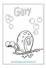 Spongebob Coloring Pages Gary Pets Character Cartoon sketch template