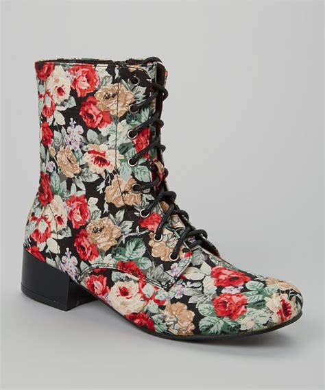 black floral moda boot boots floral shoes shoe boots