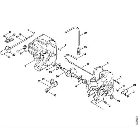 stihl  chainsaw avteq parts diagram  crankcase