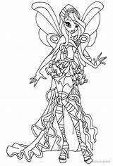 Coloring Winx Club Pages Bloomix Bloom Getcolorings Print Color sketch template