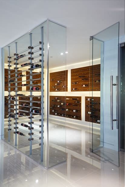 Extraordinary Modern Wine Cellar Racks In Vancouver Home