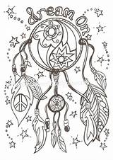 Coloring Colouring Adult Dream Catcher Pages Native American Indian Books Etsy Moon Quote Digital sketch template