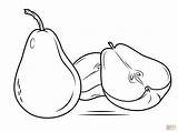 Pear Coloring Pages Whole Sliced Color Drawing Pears Drawings sketch template