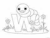 Coloring Letter Pages Alphabet Animal Printable Kids Worm Letters Worksheets Print Animals Worksheet Preschool Book Educational Color Sheets Abc Toddlers sketch template