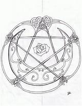 Coloring Pages Wiccan Pentacle Witch Sheets Adult Kids Tattoo Adults Template Deviantart Choose Board Google Ca sketch template