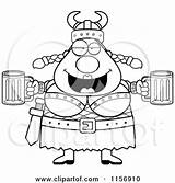 Beer Viking Cartoon Clipart Plump Holding Female Coloring Thoman Cory Outlined Vector 2021 sketch template