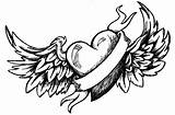 Heart Tattoos Hearts Designs Drawings Tattoo Cool Drawing Draw Easy Wings Paper Awesome sketch template