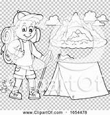 Hiking Boy Illustration sketch template