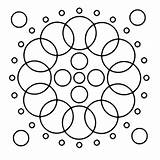 Mandala Coloring Circle Pages Circles Pebble Drawing Mandalas Printable Easy Patterns Mandela Geometric sketch template