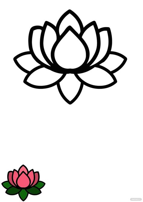 lotus flower coloring page   jpg eps  templatenet