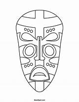 Mask African Masks Coloring Printable Template Pages Color Templates Drawing Masque Africain Coloriage Africa Africanas Kids Para Masques Africains Sheets sketch template