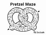 Pretzel Prayer Activities Museprintables Oktoberfest Mazes sketch template