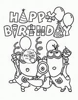 Birthday Happy Drawing Colouring Getdrawings sketch template