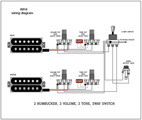 guitar wiring diagram  humbucker  volume  tone wiring diagram