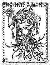 Coloring Pages Belly Dance Dancer Adult Book Digital Mermaid Etsy Color Getcolorings Colouring Instant Books Choose Board Sold Girl sketch template