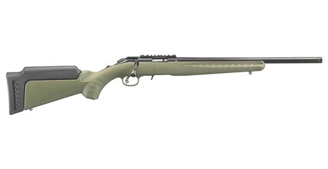ruger american rimfire lr bolt action rifle  od green synthetic stock sportsmans