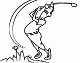 Golfer Coloring Coloringcrew sketch template