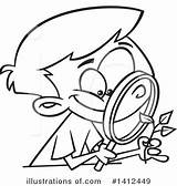 Glass Clipart Magnifying Illustration Toonaday Royalty Boy sketch template