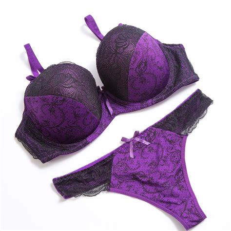 Buy Sexy Women Bra Panties Set Plus Size Floral Lace Bralette Briefs