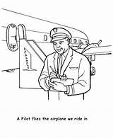 Pilot Coloring Pages Labor Printables Activities Jobs Airline Activity Go Print Next Hat Airplane Sheets Working Worker People Sketch United sketch template