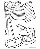 Coloring Pages Flag American Printable Patriotic July 4th Drawing Usa Independence Flags Drum Color Kids States United Vector Wind History sketch template