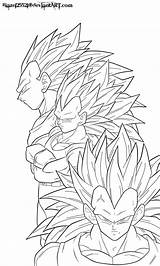 Vegeta Ssj4 Goku Ssj3 Ssj Dragon Lineart Majin Coloringhome Gohan Template Gotenks X3 Dbz sketch template