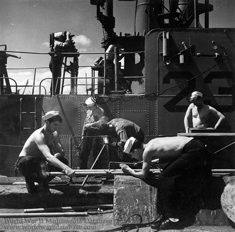 Sailors Work On A Submarine The World War Ii Multimedia