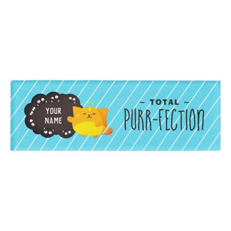 mochi halloween cute orange cat purr fection  tag custom nametags