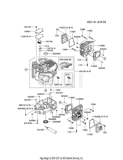 kawasaki frv bs  stroke engine frv parts diagram  cylindercrankcase