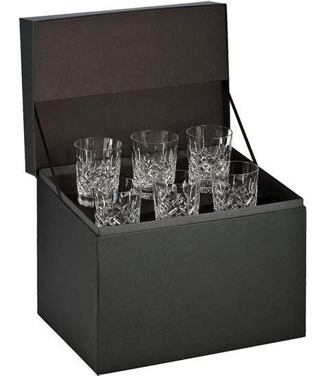 Waterford Lismore 6 Piece Crystal Double Old Fashioned Glass Boxed Set