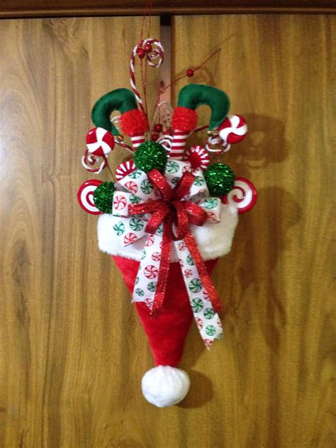 ornament hanging   side   door decorated  candy canes