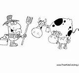Cow Farmer Coloring Surfnetkids sketch template