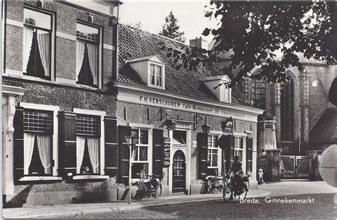 cafe boerke verschueren aan de ginnekenmarkt te breda omstreeks  netherlands dame