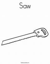 Coloring Saw Hammer Construction Print Twistynoodle sketch template