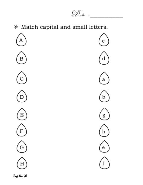 Match Capital And Small Letters English Test Papers English