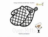 Oven Kitchen Mitts Vocabulary Sheet Worksheet Words Printable Tracing Preschool sketch template