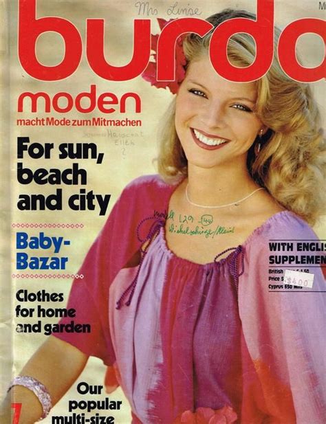 July 1980 Burda Sewing Pattern Magazine English Language Burda Sewing