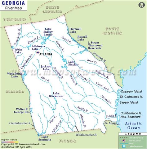 georgia state map explore  rivers  water bodies