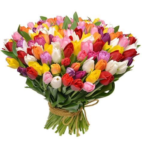 buchet cu  de lalele multicolore florarie  bucuresti