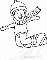 Clipart Snowboard Outline Boy Sports Transparent Available sketch template