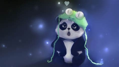 cute panda art mystery wallpaper