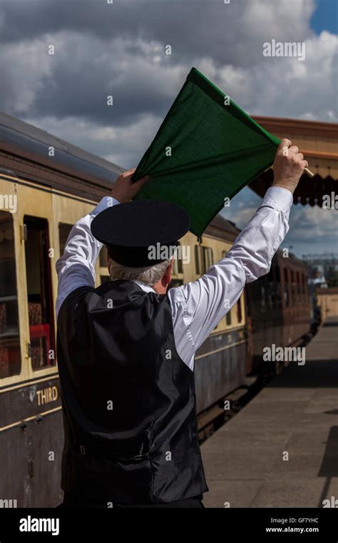 steam train leave station guard  res stock photography  images alamy