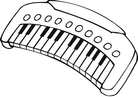 printable outline   musical keyboard  kids coloring point
