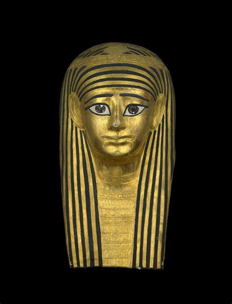 Cartonnage Mummy Mask The Face Collar And Wig Are Extensively Covered