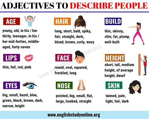 positive adjectives   describe people  english english study