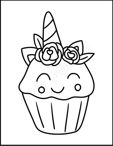 cute unicorn cupcake coloring pages cassie smallwood