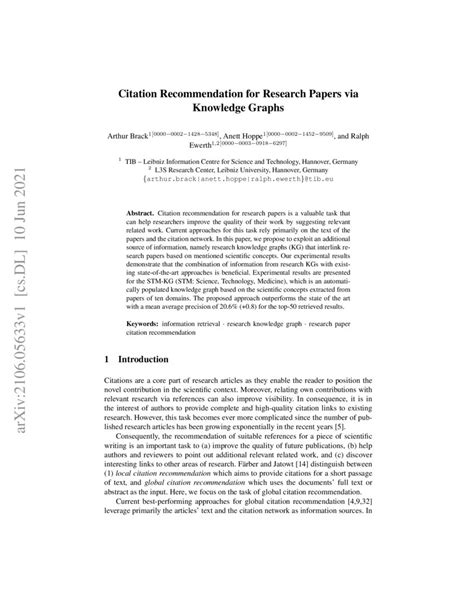 citation recommendation  research papers  knowledge graphs deepai