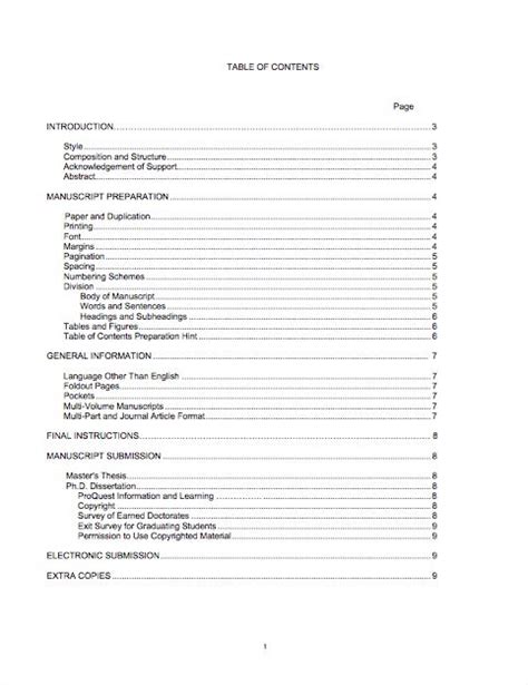 table  contents sample correct  sample paper  table