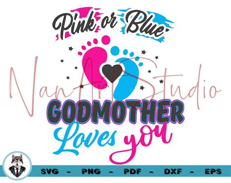 pink  blue godmother loves  svg loves  cricut pink etsy