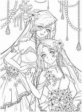 Coloring Pages Chinese Wedding Cute Books Anime Ebook Vol Floral Portrait Book Girl Girls Adult sketch template